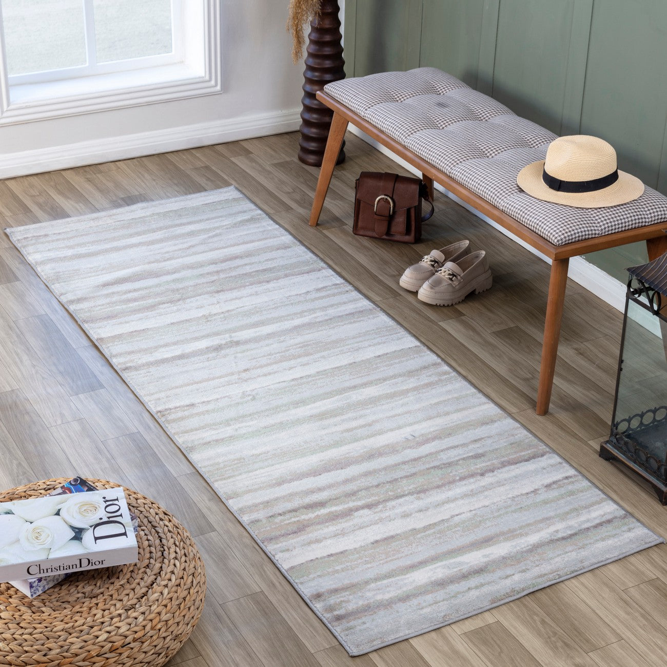 PANDORA Scandi Modern Dark Brown Area Rug Roomscene