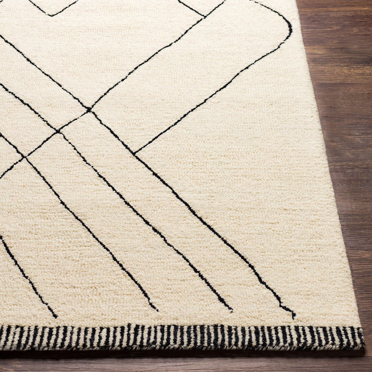 PRIYA VALLEY Hand-Tufted Global Wool Cream Area Rug Front