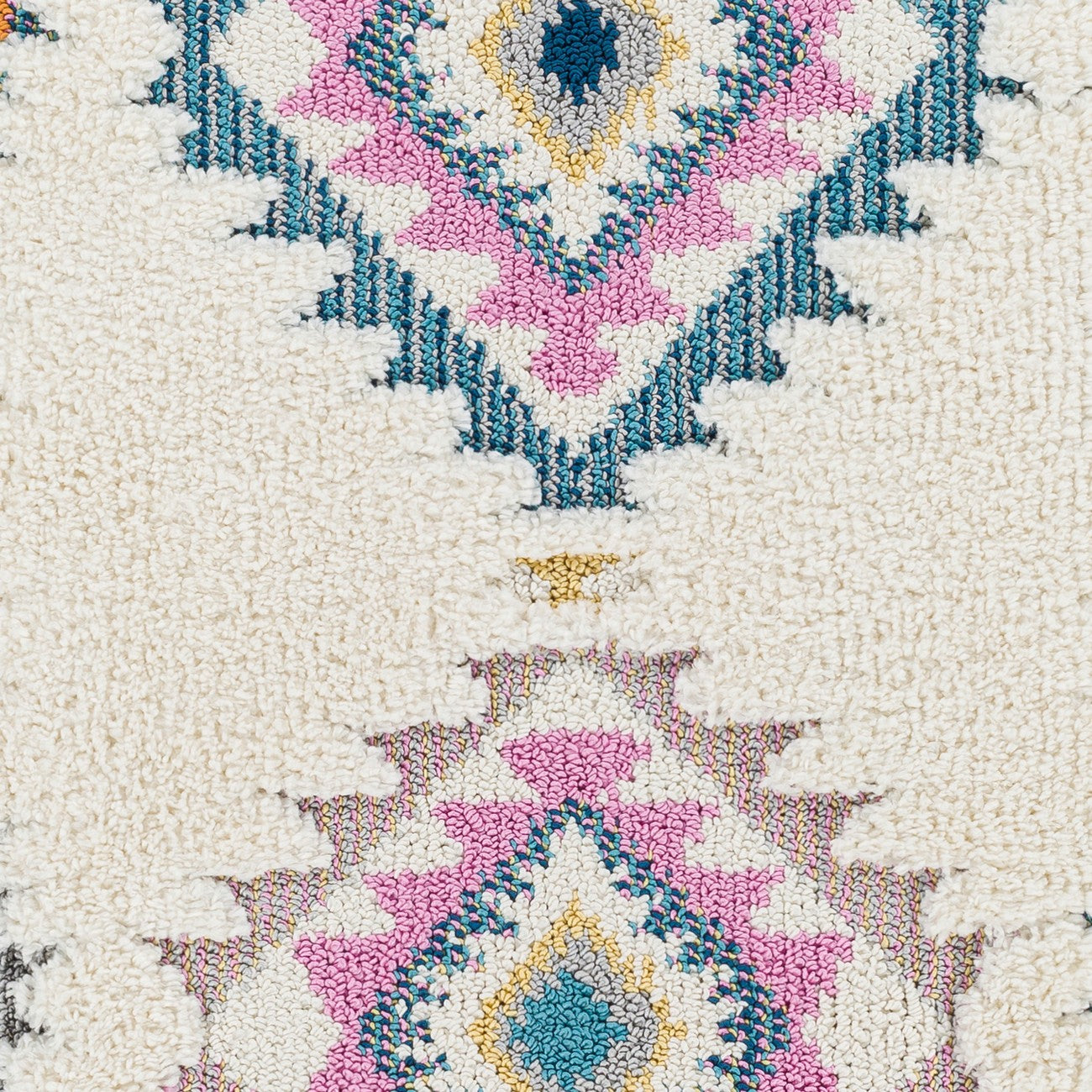 PUKYU Shaggy Modern Boho Plush Pile Ivory Area Rug Swatch