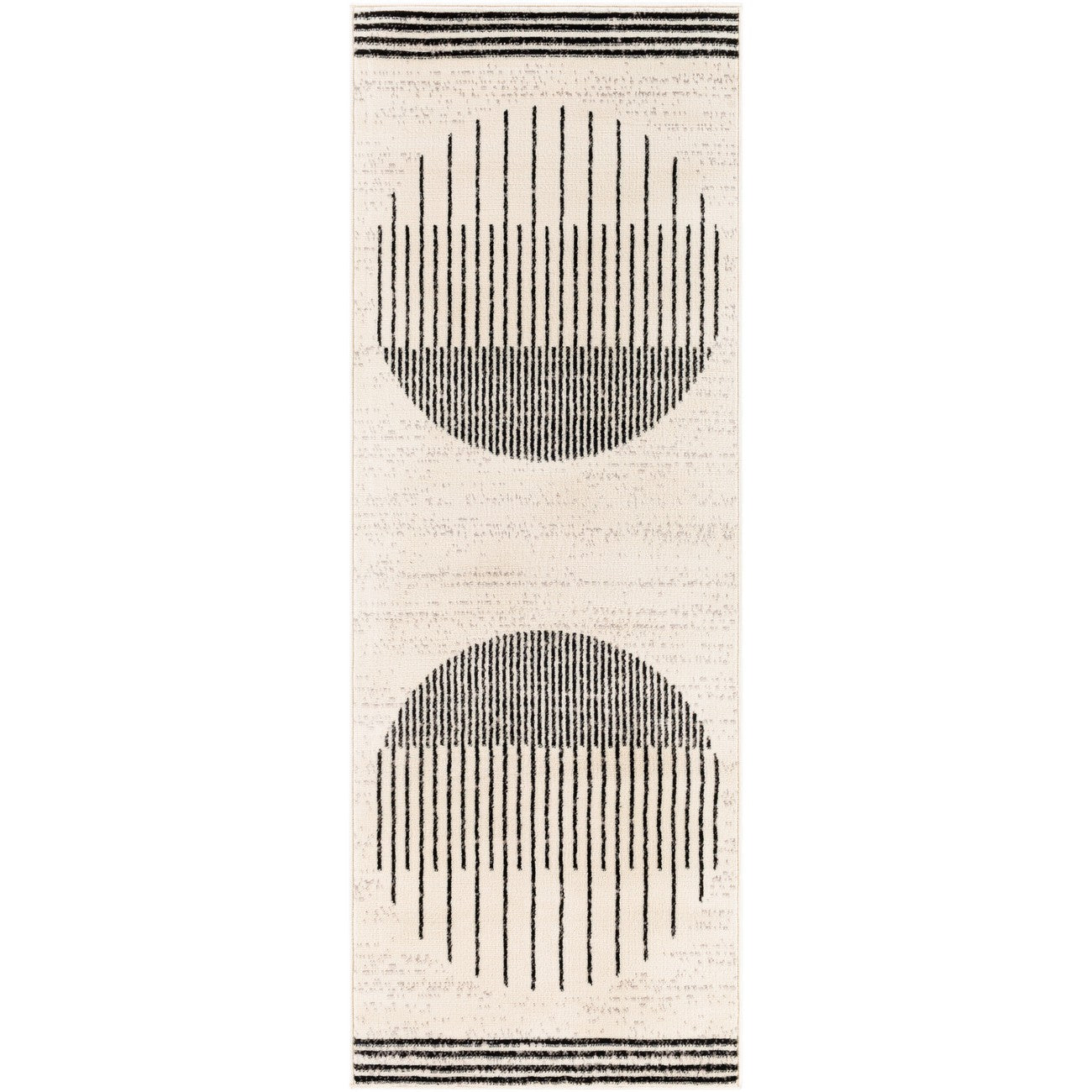 ENSO Scandi Geometric White/Black Area Rug Flat