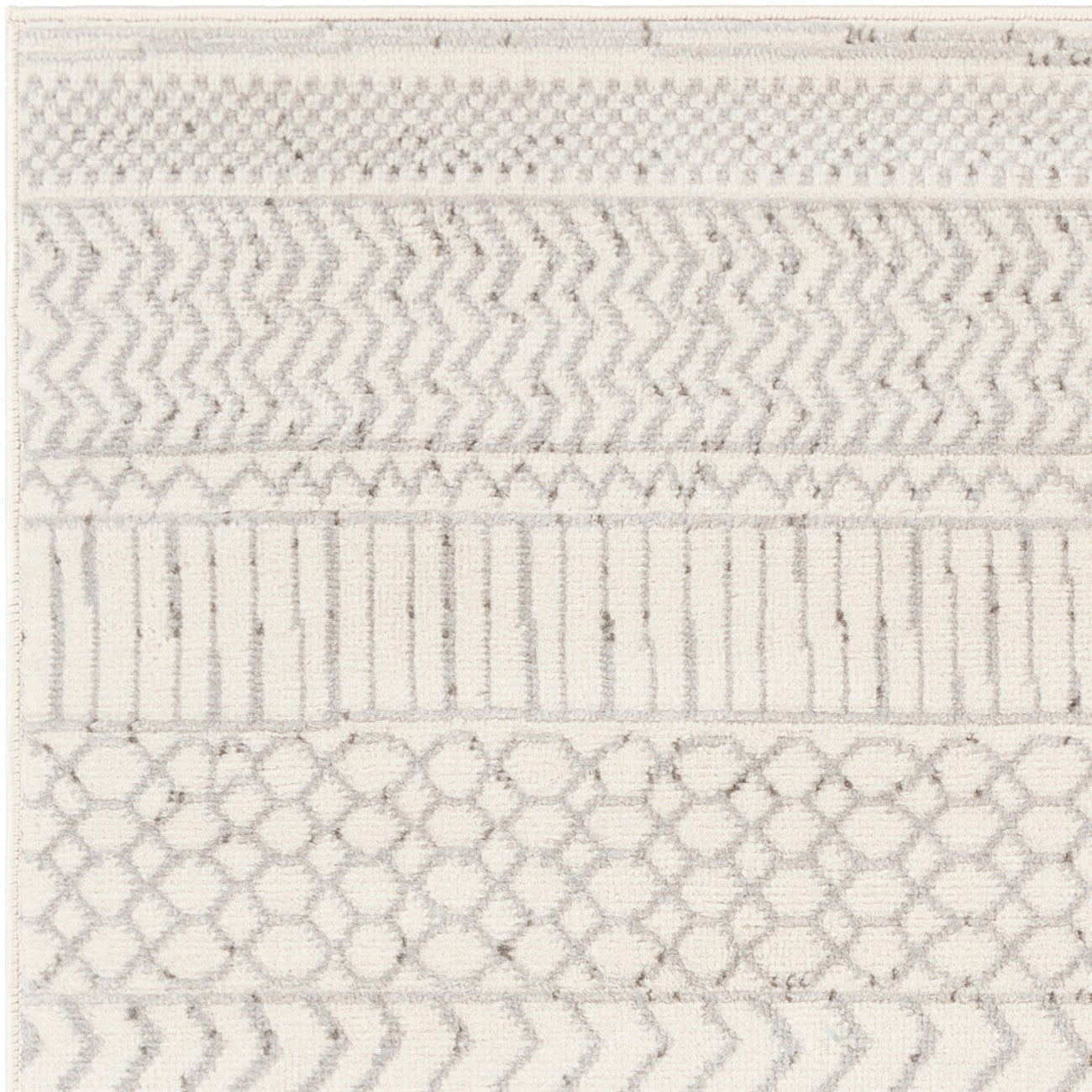 BIANCA Scandi Geometric Light Grey Area Rug Zoom