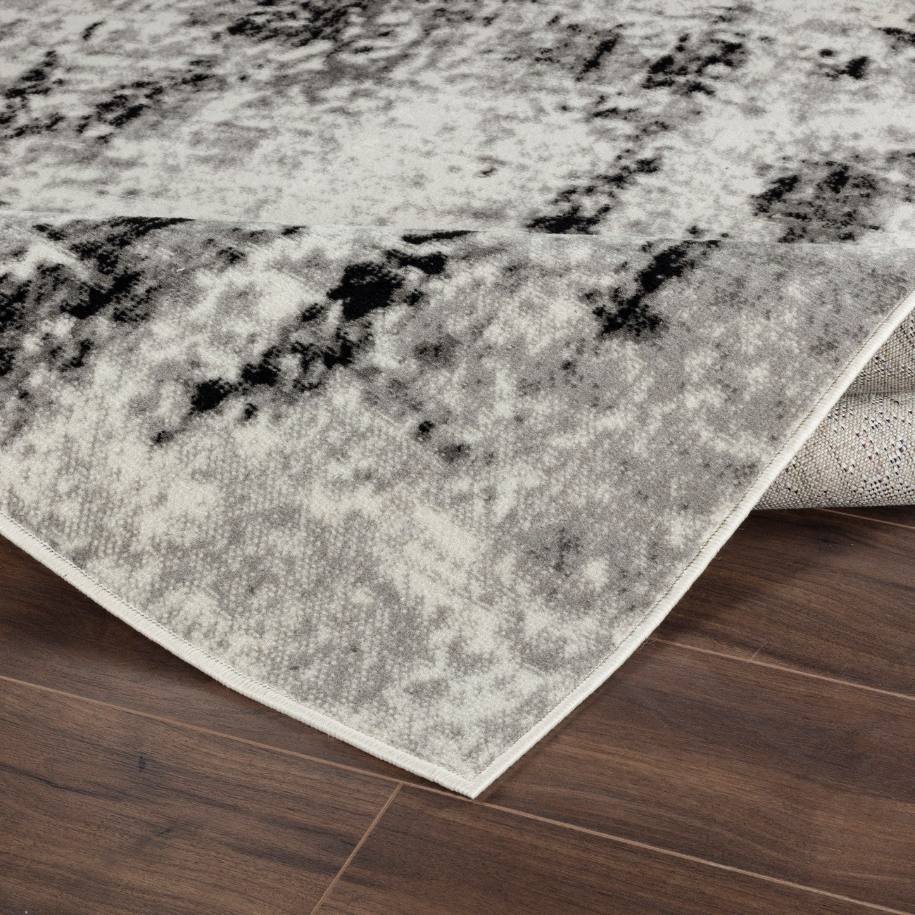 NATALIA Abstract Modern Marble Light Grey Area Rug Fold
