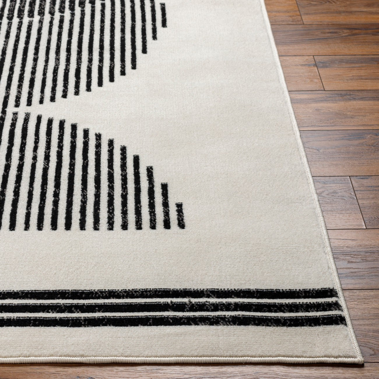 REILY Scandi Modern Black Area Rug Front