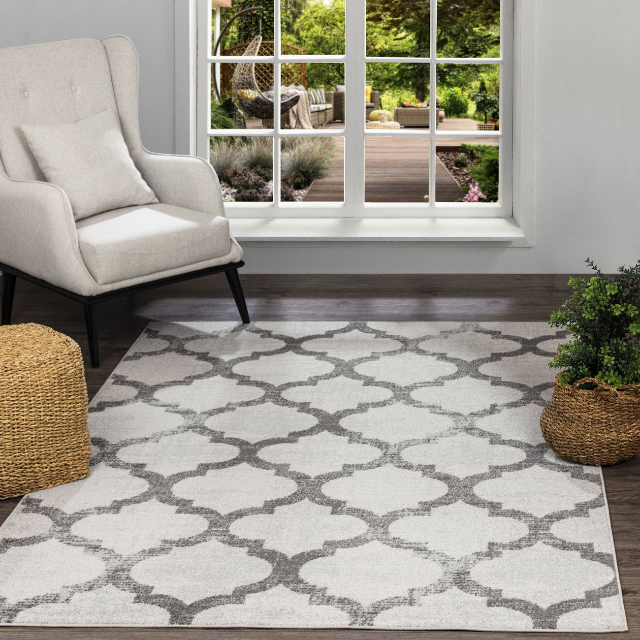 QUINN Scandi Modern Grey Area Rug
