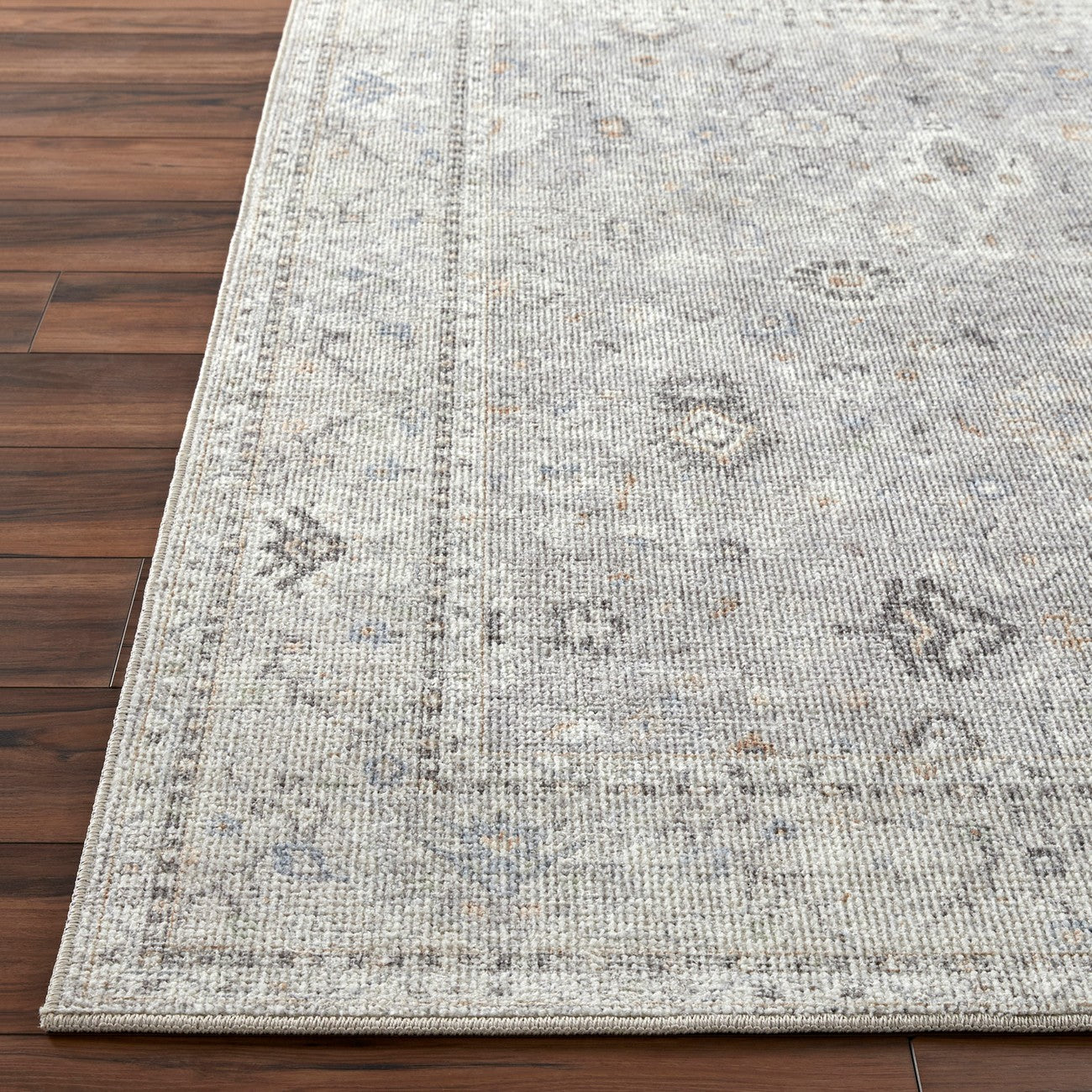 RAVEENA Becki Owens x Livabliss Vintage Traditional Oriental Boho Light Grey Area Rug Front