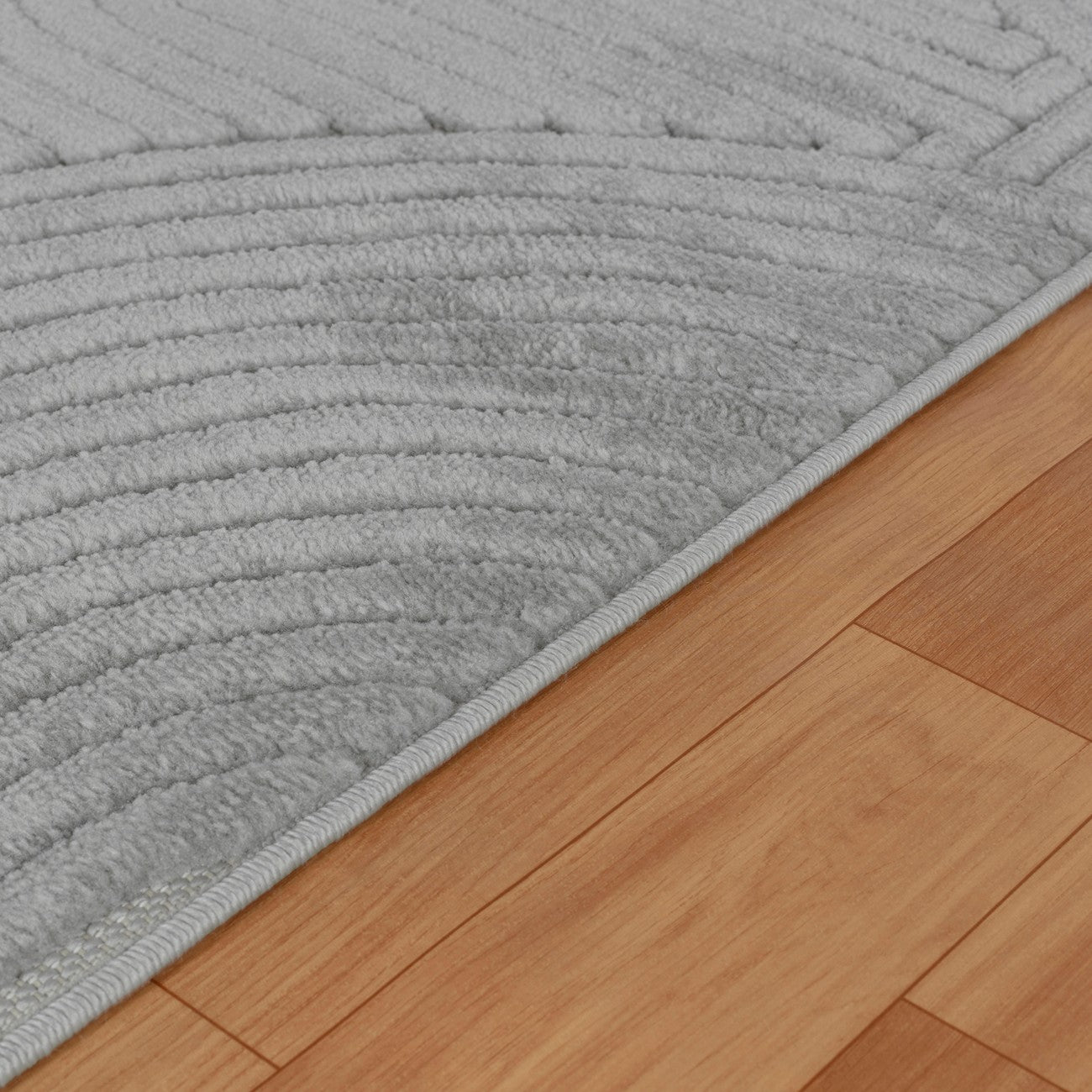 REYKO Indoor & Outdoor Scandi Modern Grey Area Rug Texture
