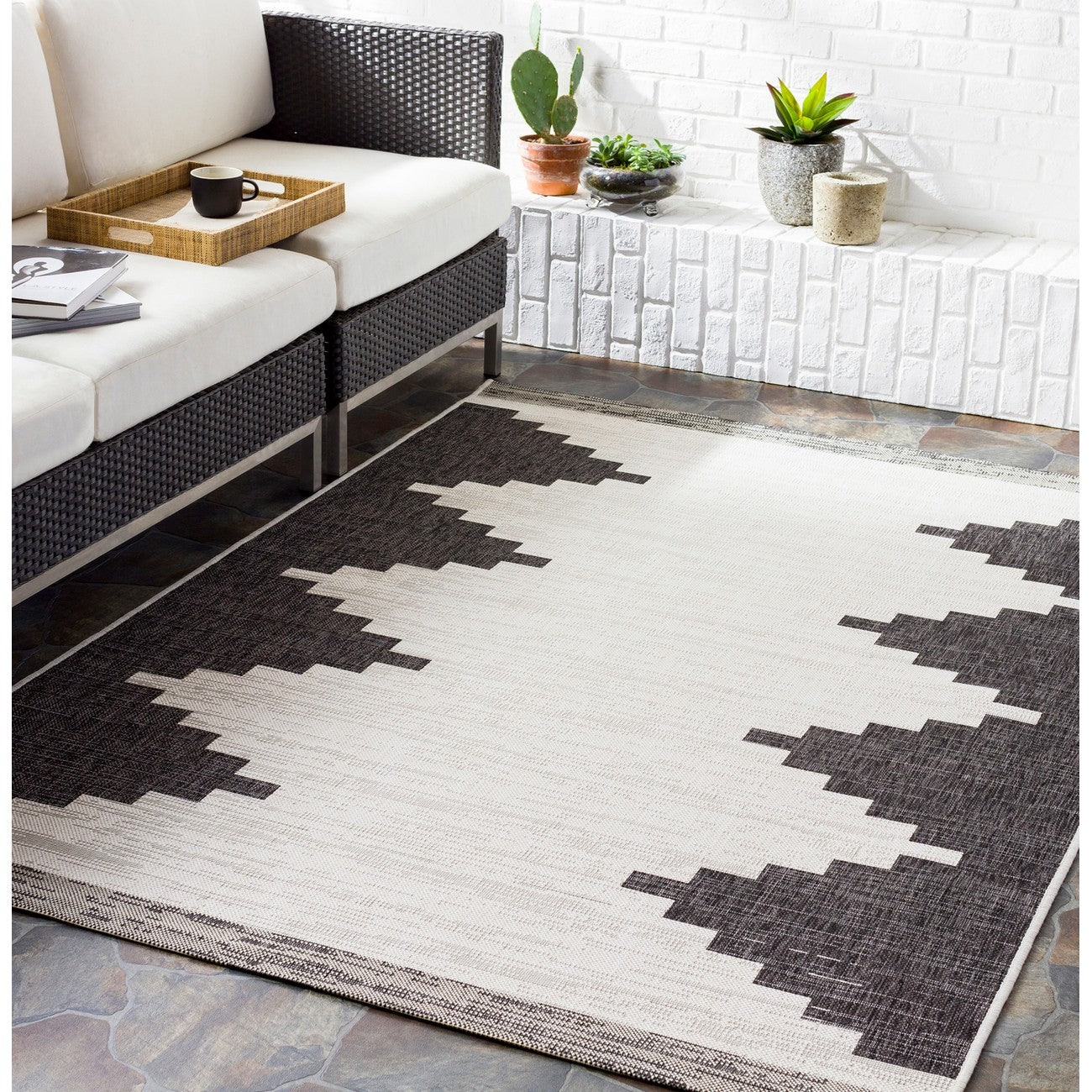 RUBAL Indoor & Outdoor Modern Black Area Rug