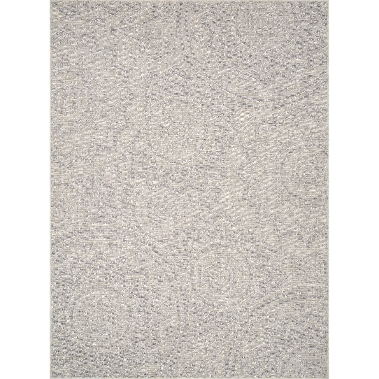 KELLY Indoor & Outdoor Cottage Light Grey/Cream Area Rug Flat