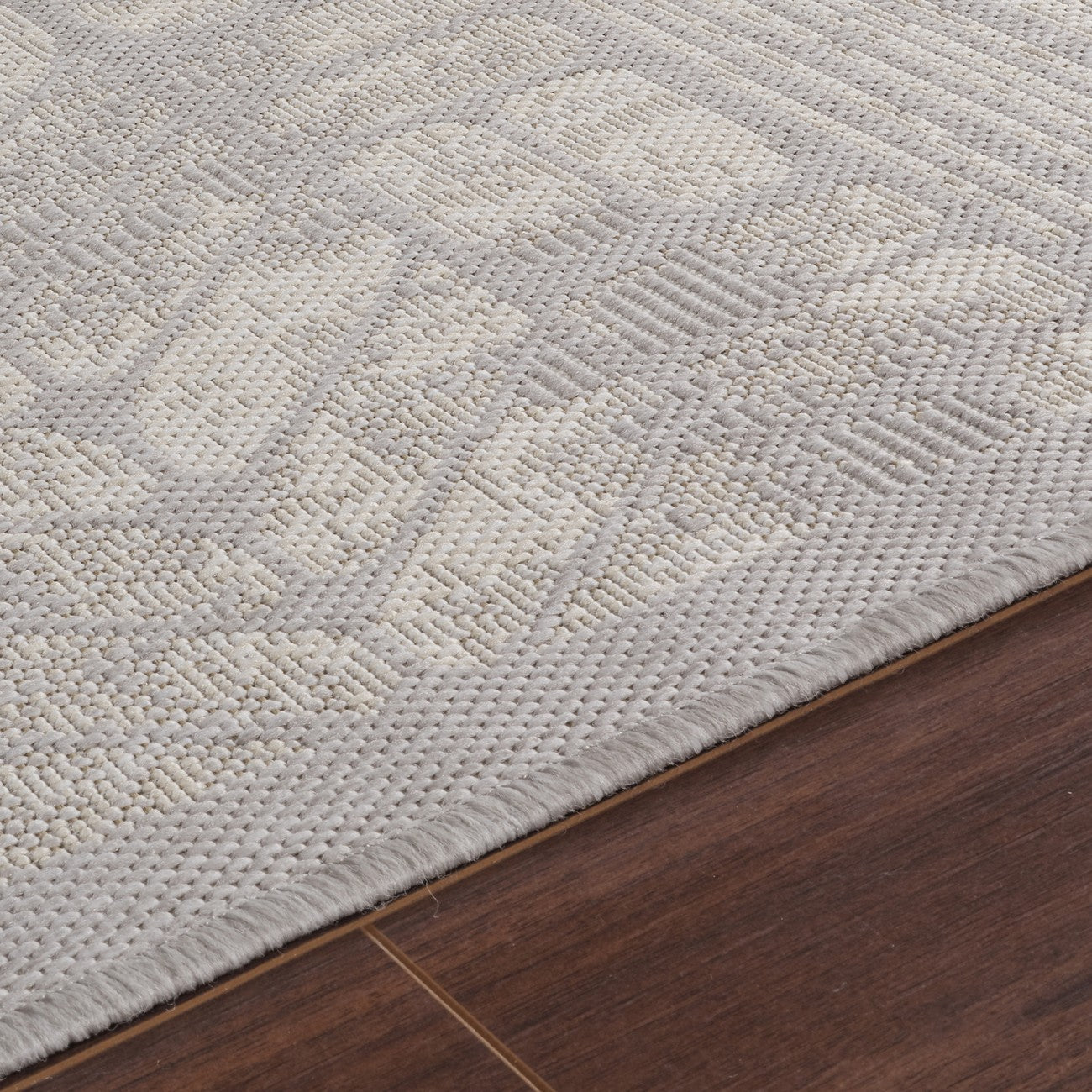 SALLY Indoor & Outdoor Modern Light Grey/Cream Area Rug Texture