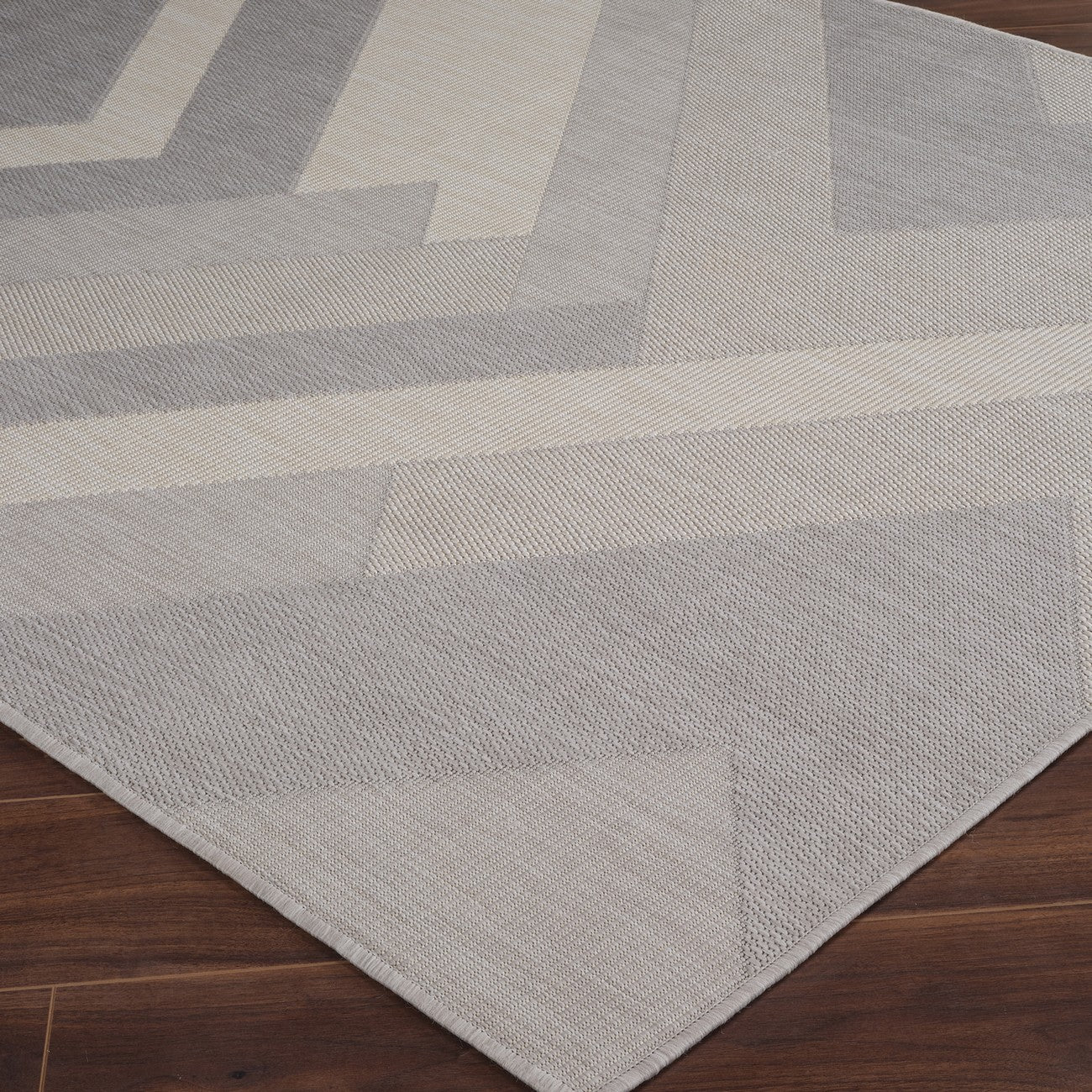 ABBY Indoor & Outdoor Modern Light Grey/Ivory Area Rug