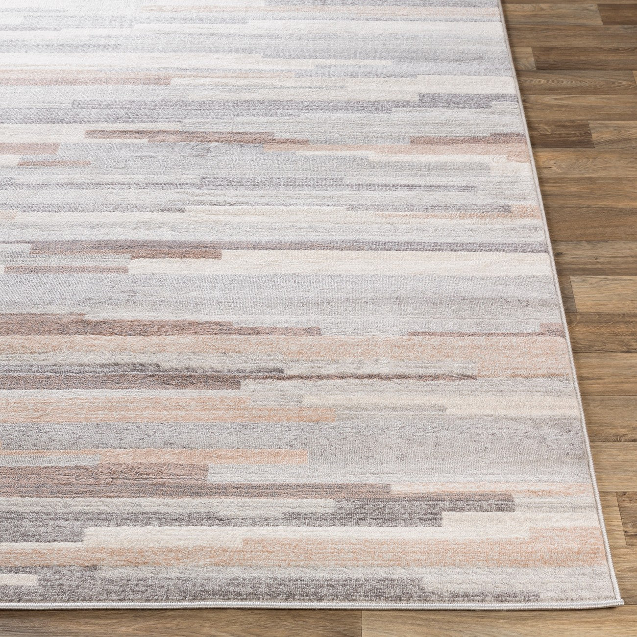 OLIVIA Scandi Modern Medium Grey/Tan/White Area Rug Front