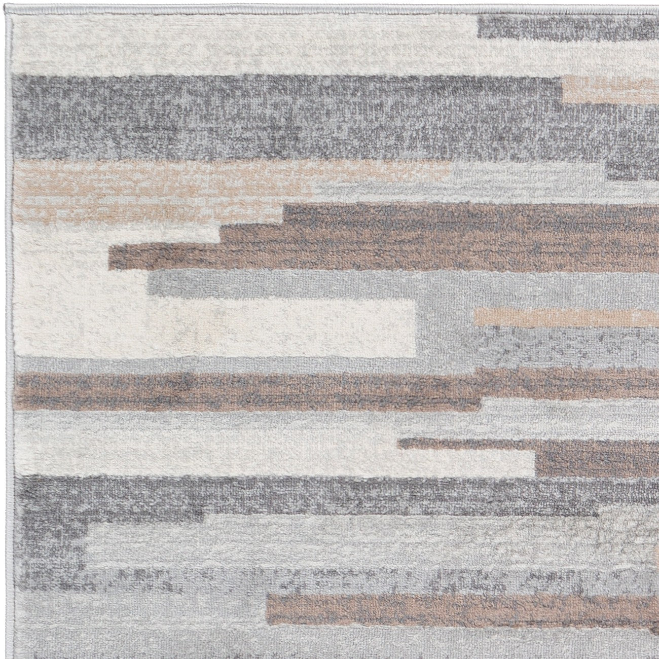 OLIVIA Scandi Modern Medium Grey/Tan/White Area Rug Zoom