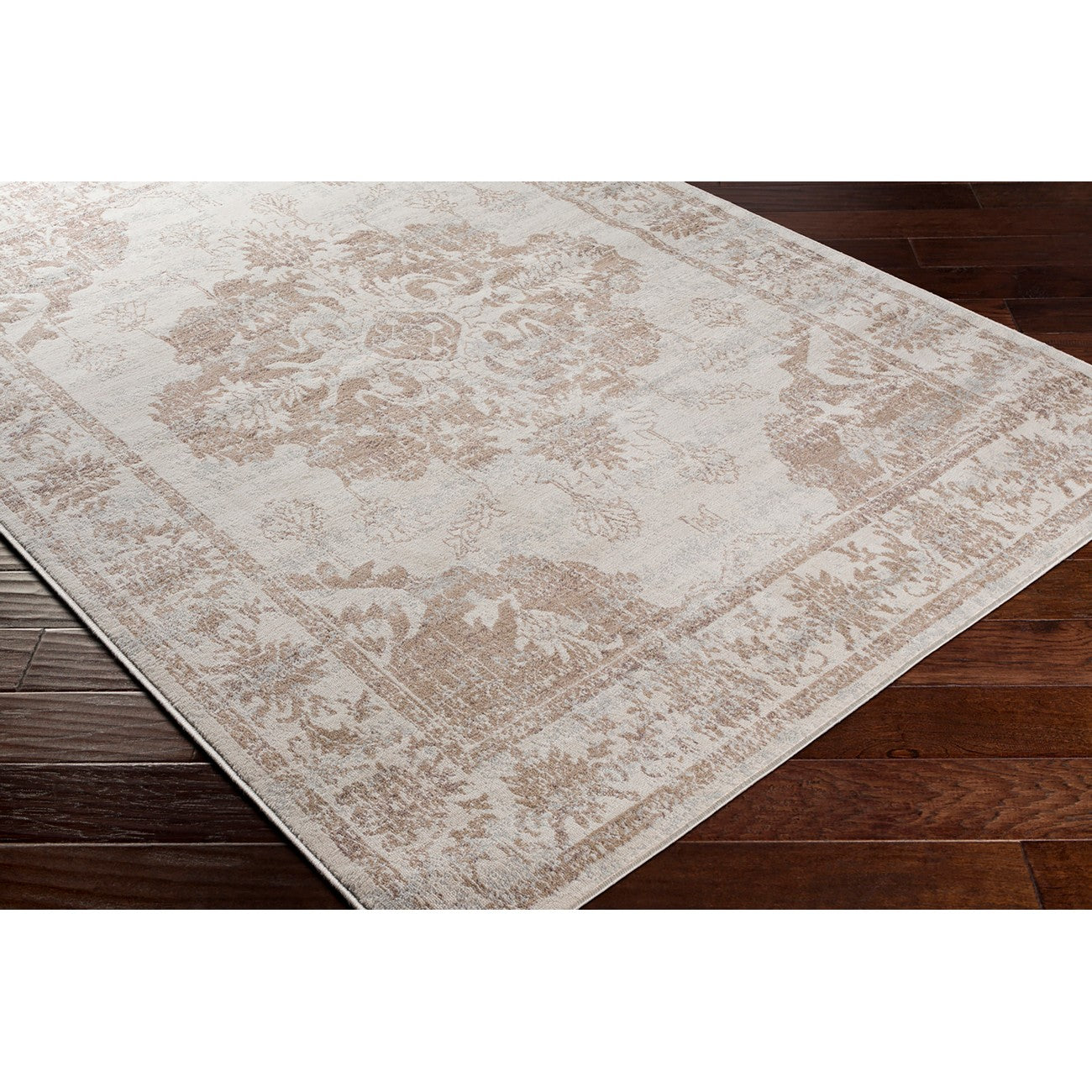 SHAWNA Vintage Traditional Oriental Boho Yellow Area Rug Corner