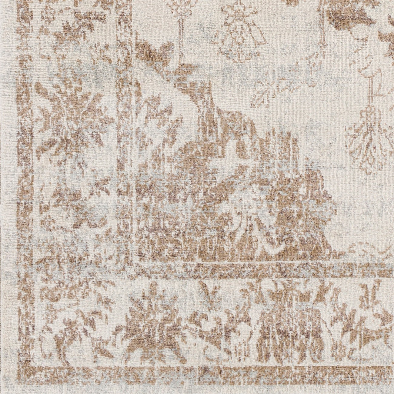 SHAWNA Vintage Traditional Oriental Boho Yellow Area Rug Swatch
