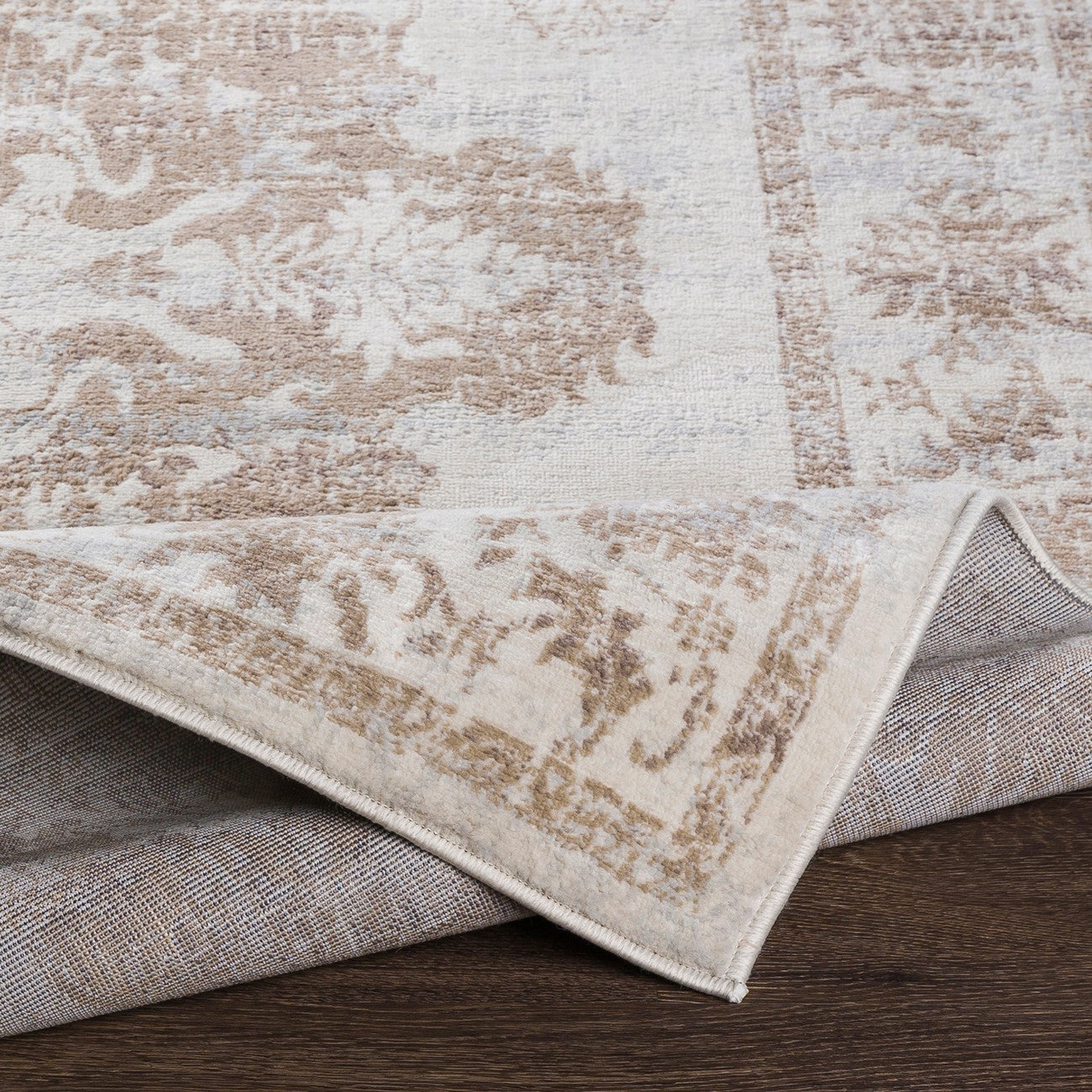 SHAWNA Vintage Traditional Oriental Boho Yellow Area Rug Fold