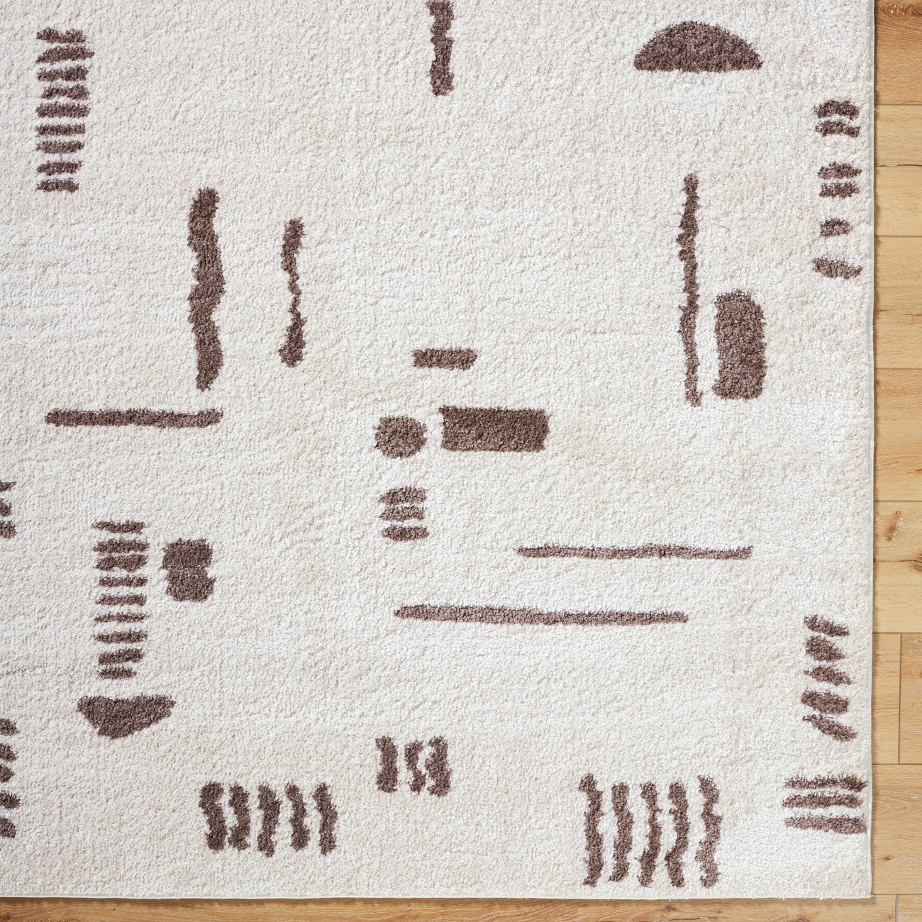 SOLINE Machine Washable Modern Shaggy Dark Brown Area Rug