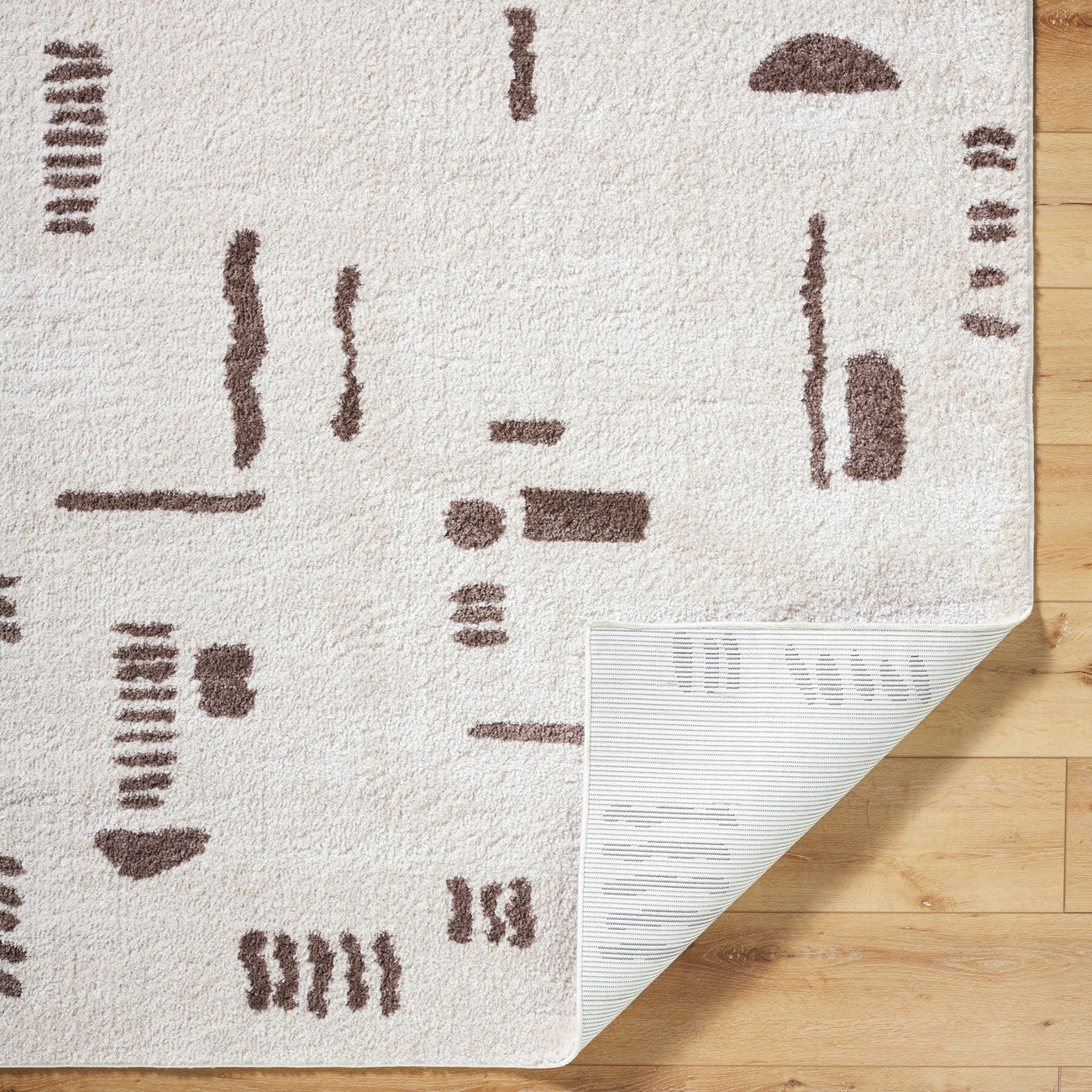 SOLINE Machine Washable Modern Shaggy Dark Brown Area Rug