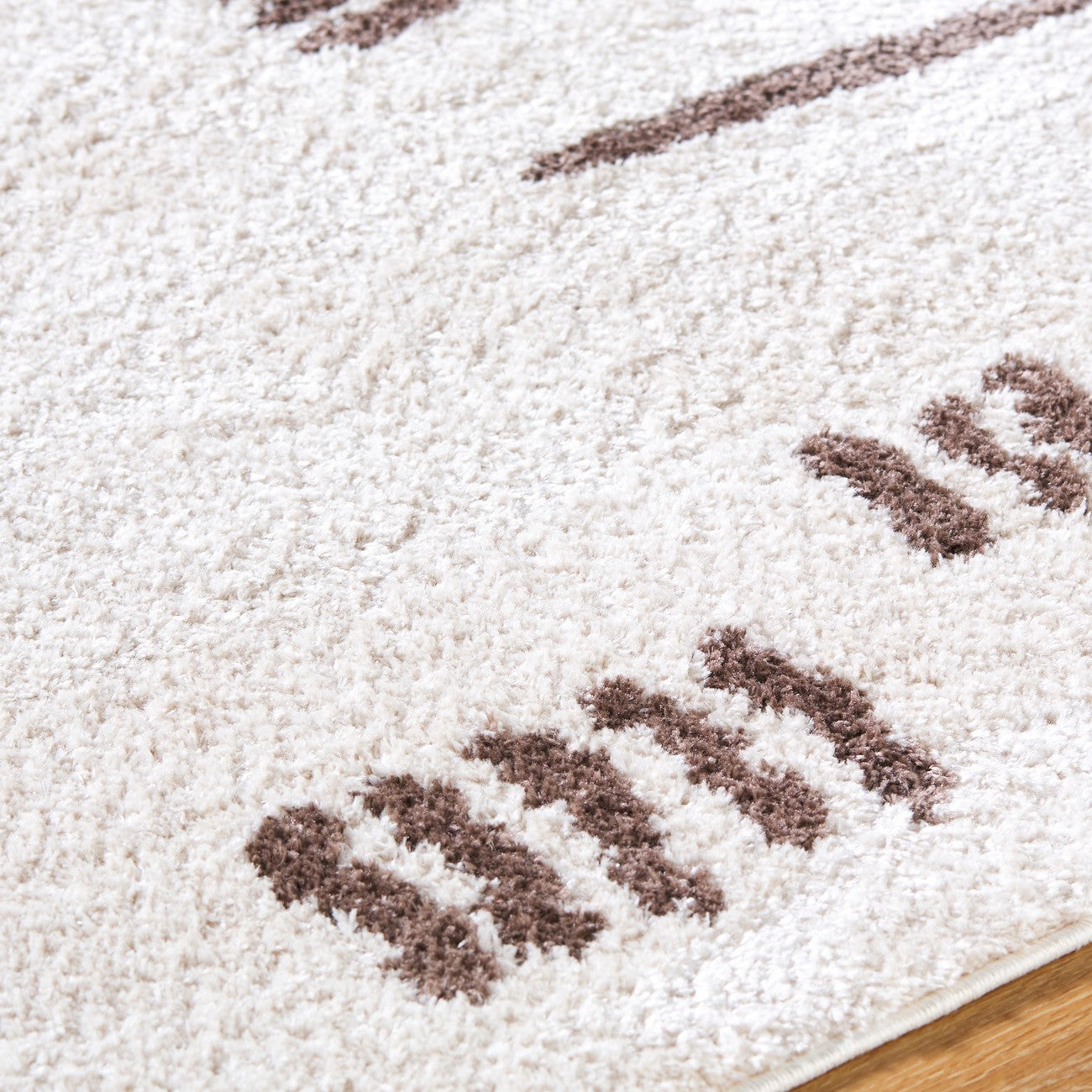 SOLINE Machine Washable Modern Shaggy Dark Brown Area Rug