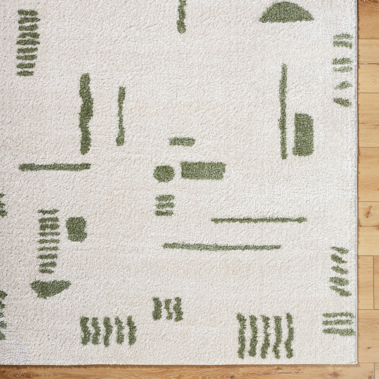 SOLINE Machine Washable Modern Shaggy Grass Green Area Rug Overhead