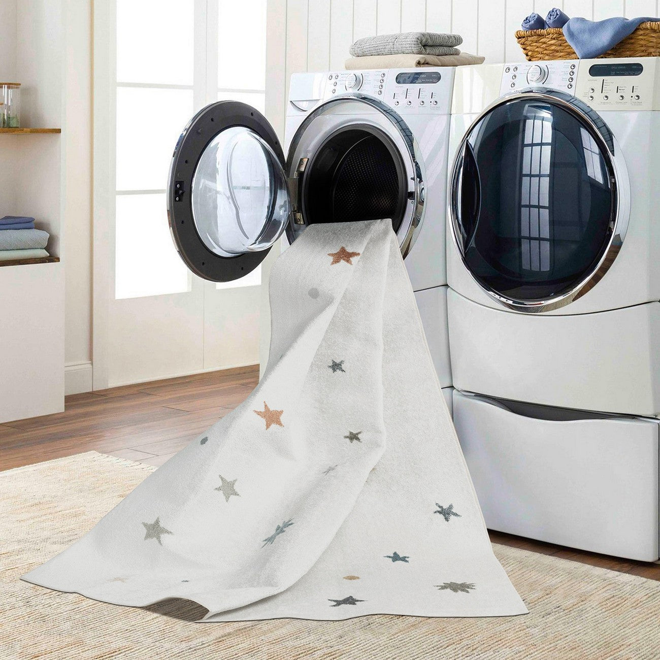 STELLA Machine Washable Multicolour/Beige Kids Room Rug Styleshot