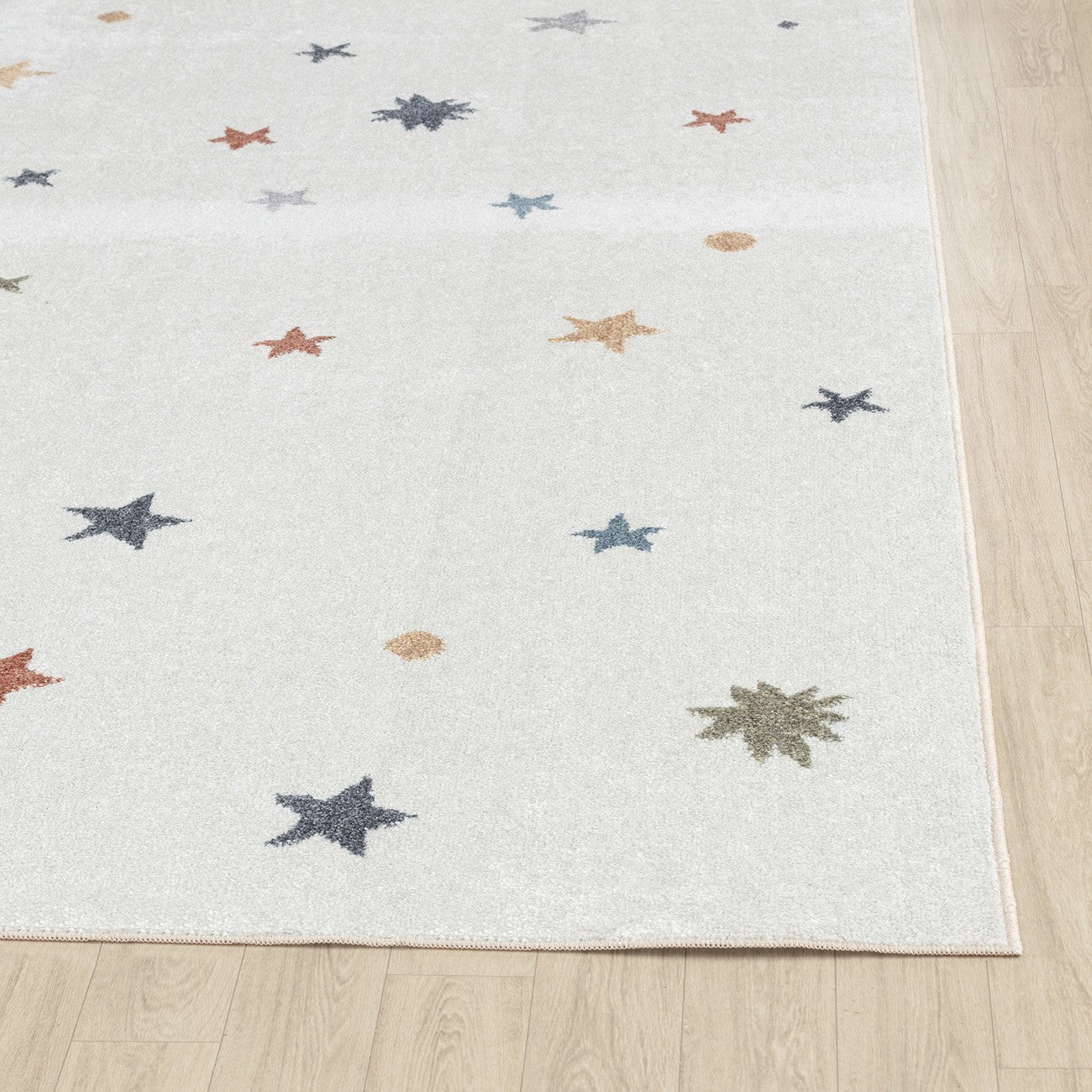 STELLA Machine Washable Multicolour/Beige Kids Room Rug Front
