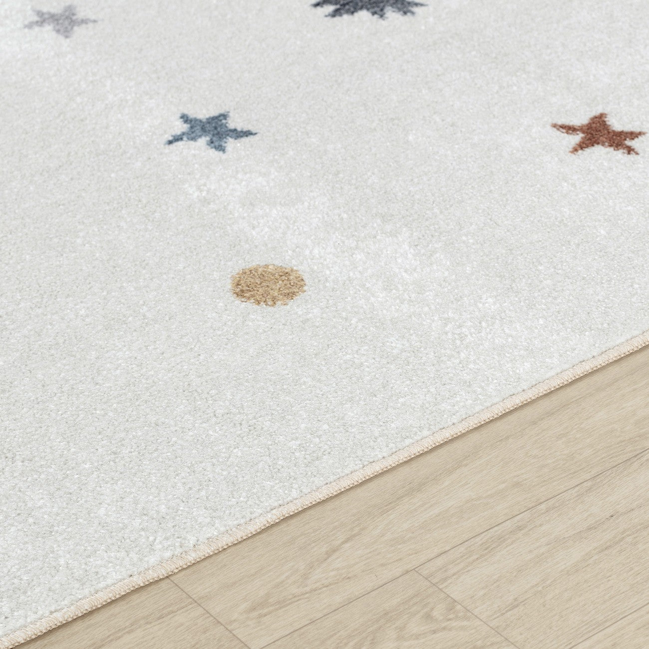 STELLA Machine Washable Multicolour/Beige Kids Room Rug Texture