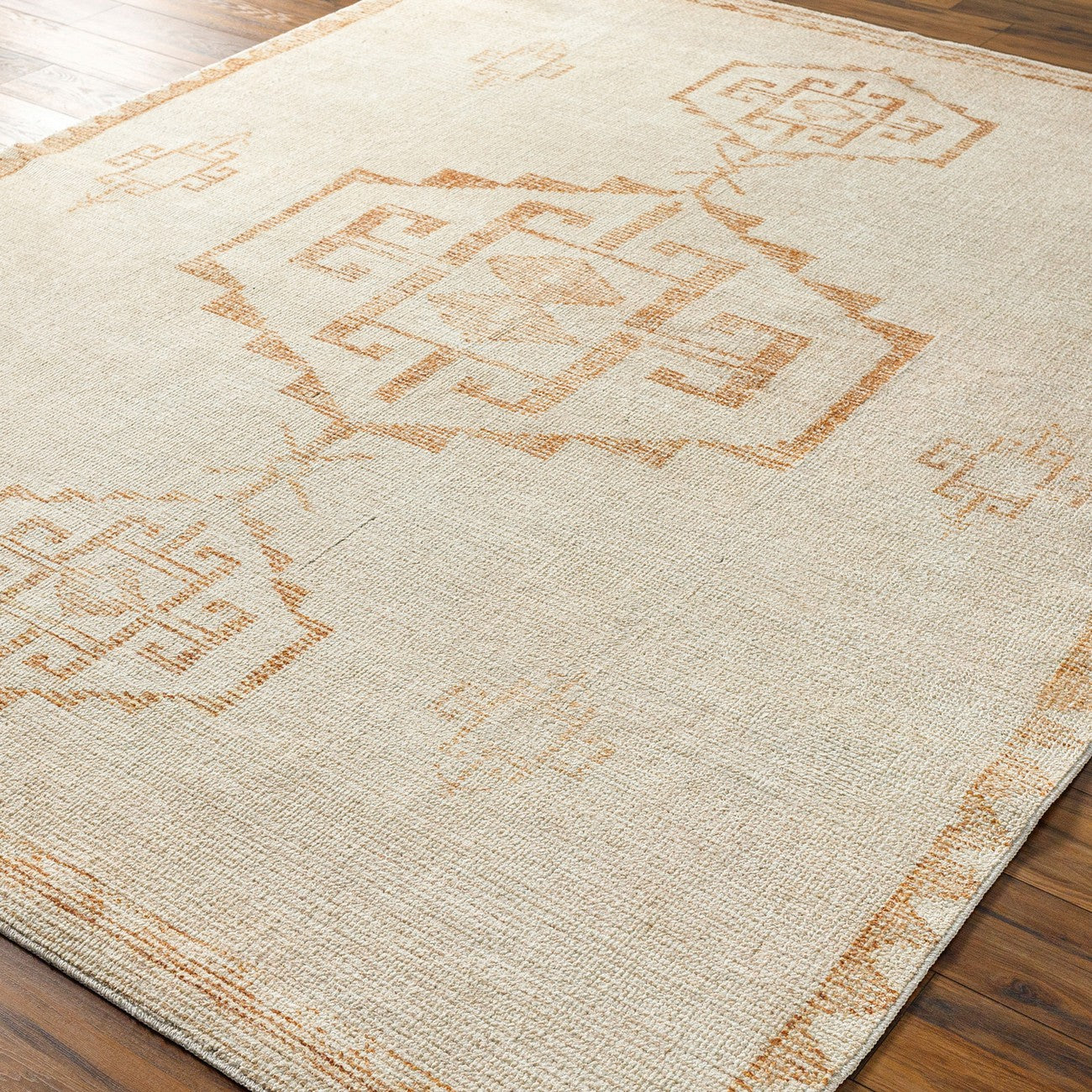 SUMAN Becki Owens x Livabliss Global Berber Apricot/Beige Area Rug Corner