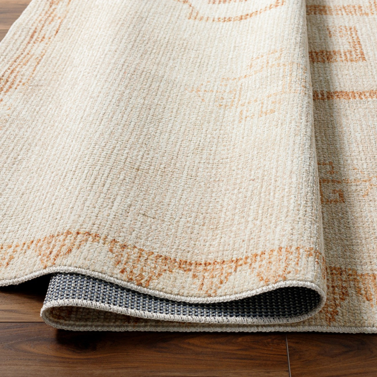 SUMAN Becki Owens x Livabliss Global Berber Apricot/Beige Area Rug Fold