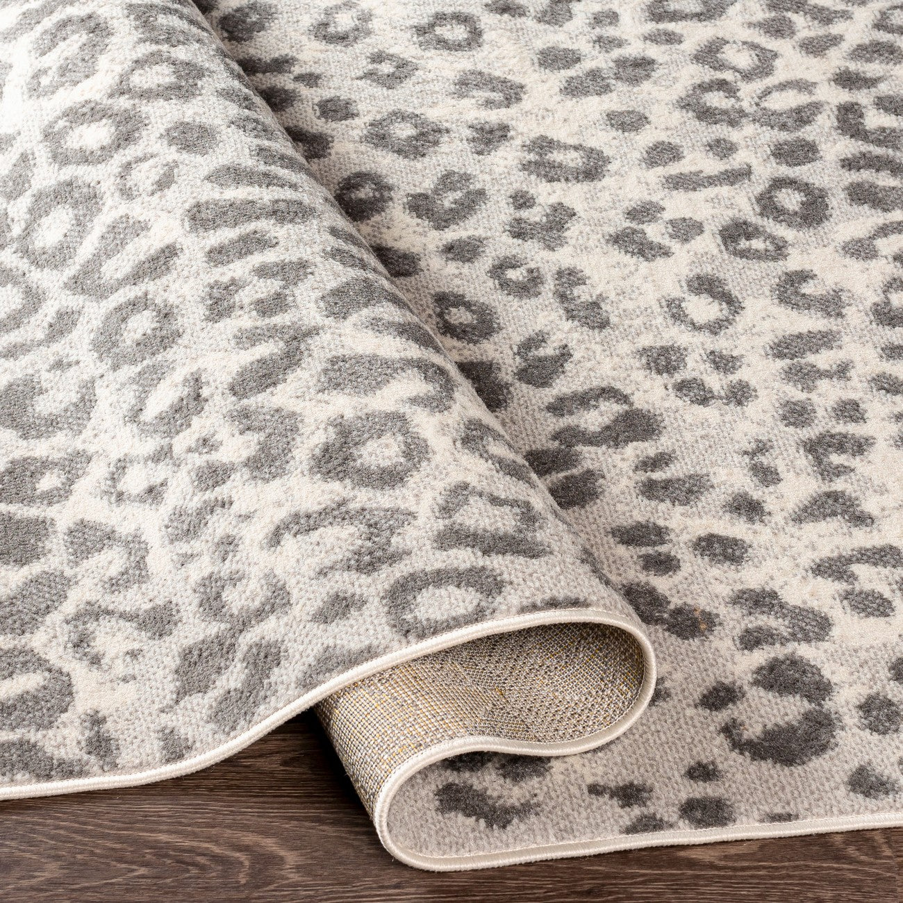 SUNI Scandi Boho Grey Area Rug Fold