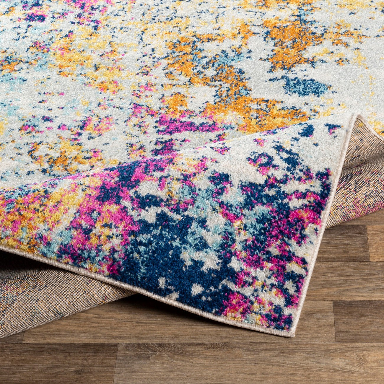 SARAH Abstract Modern Marble Medium Grey Area Rug Fold