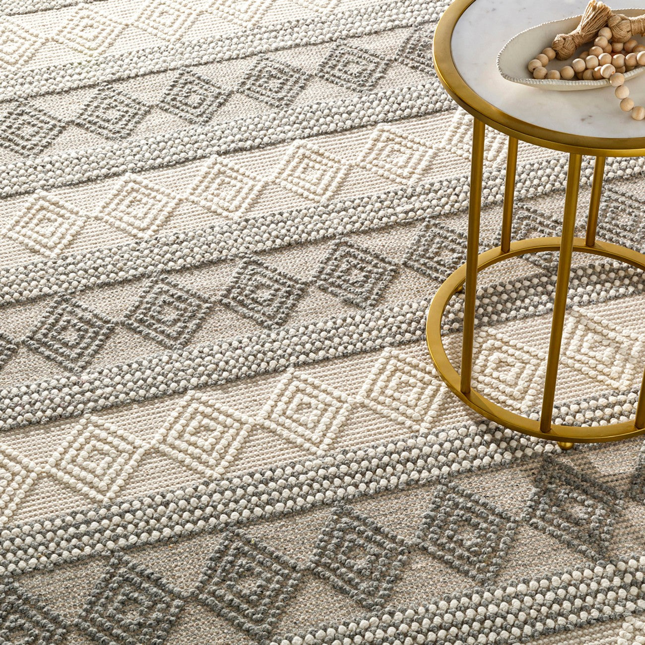 TARINI Hand-Woven Cottage Wool Charcoal Area Rug Styleshot