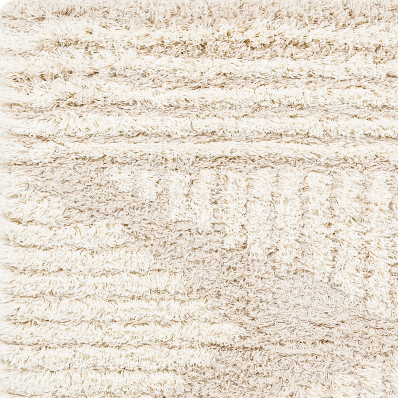 NURIA Shaggy Modern Plush Pile Light Beige Area Rug Zoom