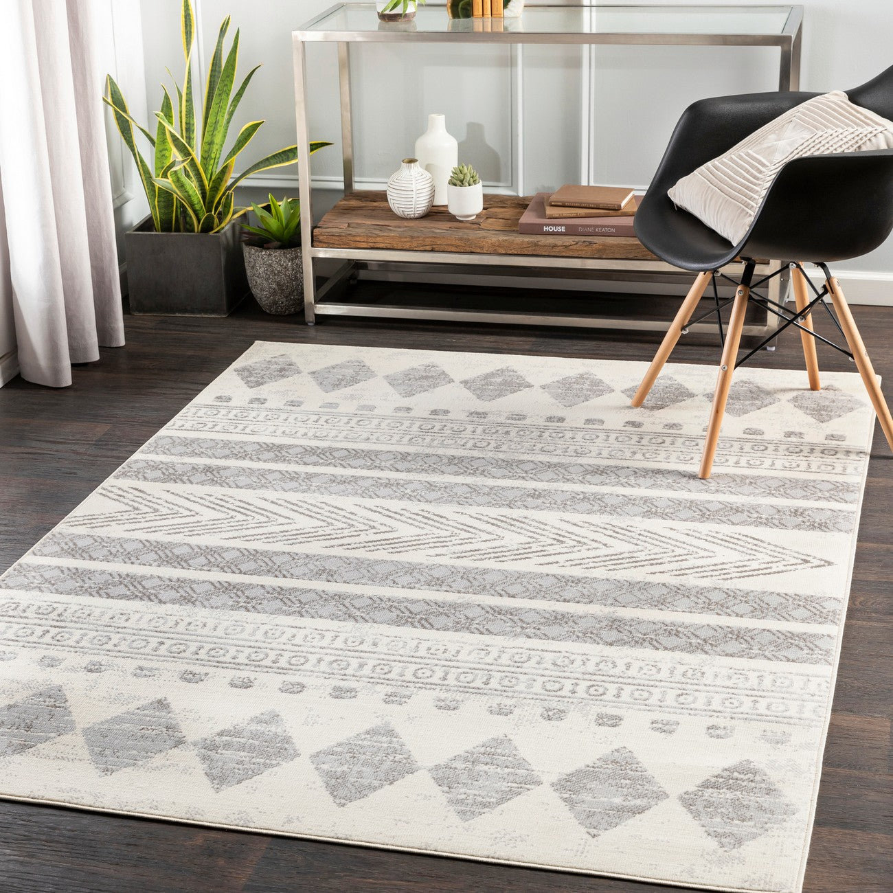 WAIFU Scandi Modern Light Grey Area Rug