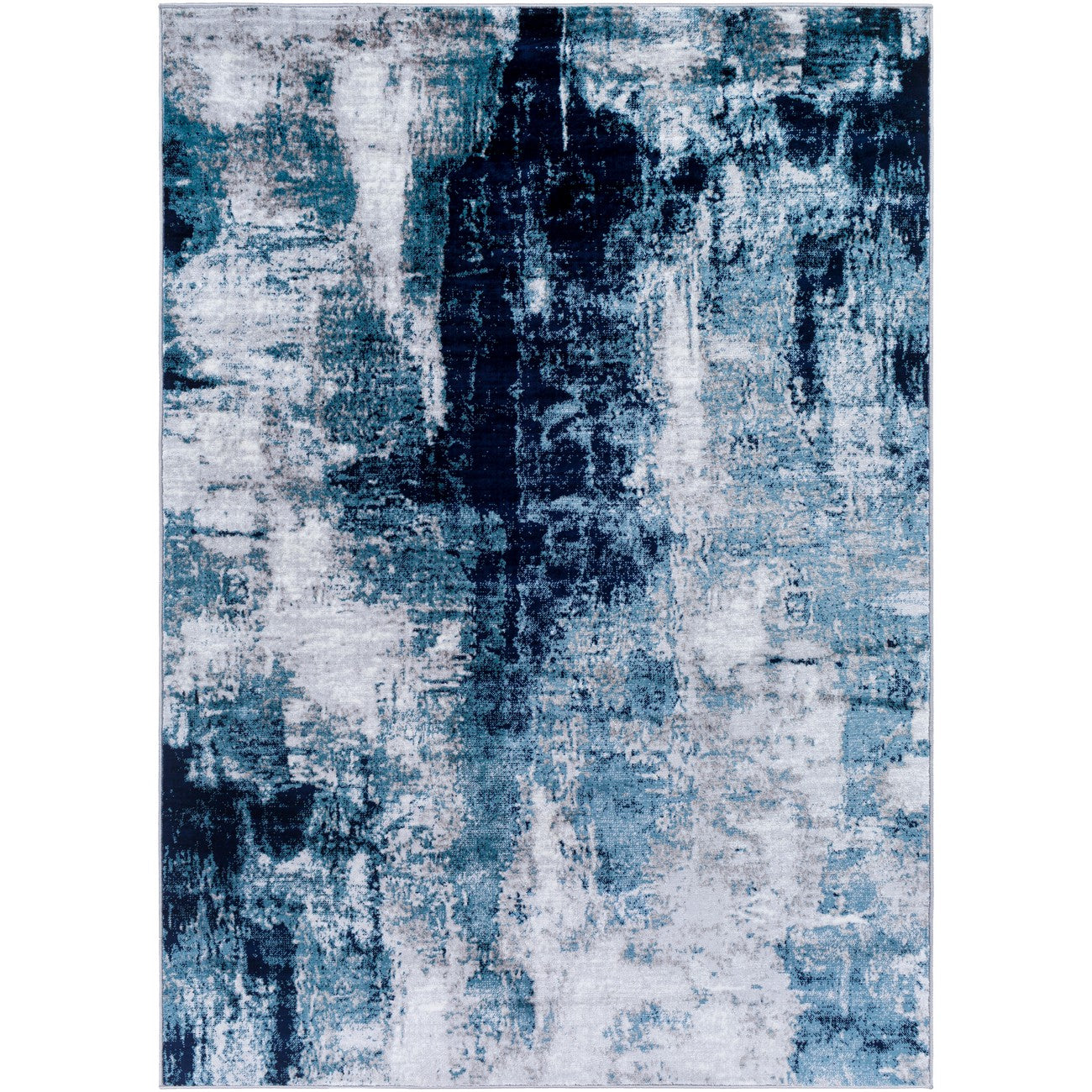 GIULIA Abstract Modern Marble Dark Teal Area Rug Flat