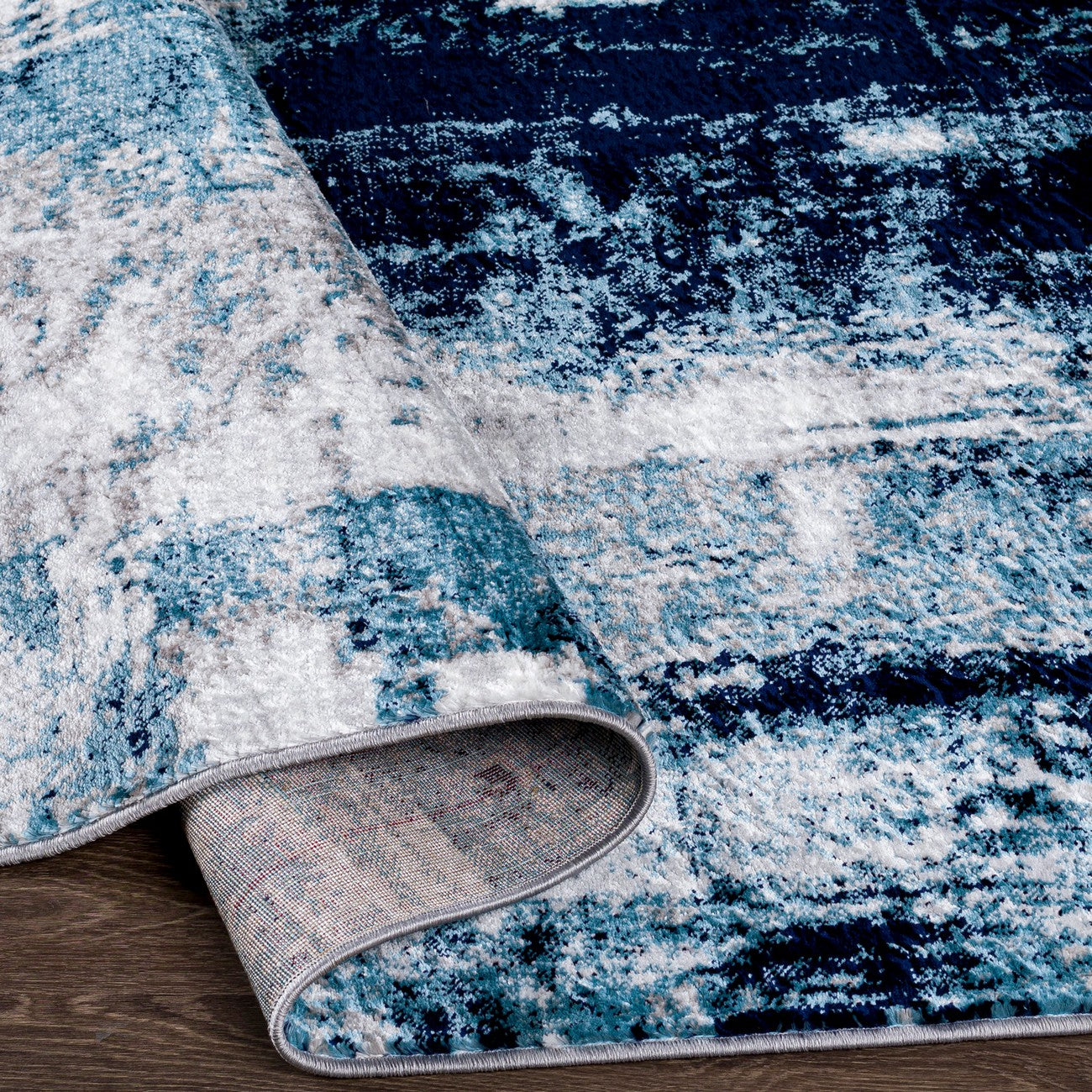 GIULIA Abstract Modern Marble Dark Teal Area Rug Fold