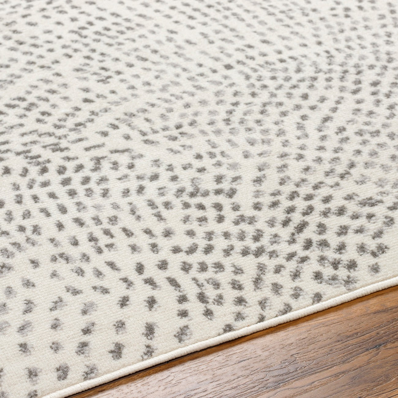YONINA Scandi Modern Beige/Grey Polka Dot Area Rug Texture