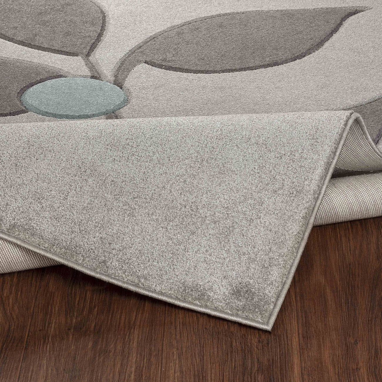 YURI Scandi Modern Grey Area Rug Fold