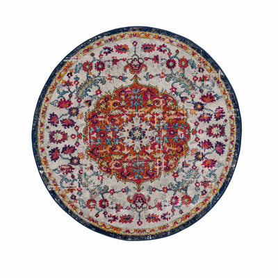 Tigril Blue & Orange 2304 Area Rug - Clearance