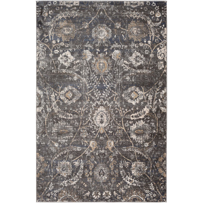 AARYA Vintage Oriental Boho Black Area Rug