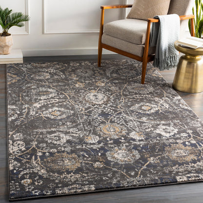 AARYA Vintage Oriental Boho Black Area Rug