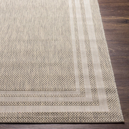 AKRITI Indoor & Outdoor Traditional Light Grey Area Rug Front
