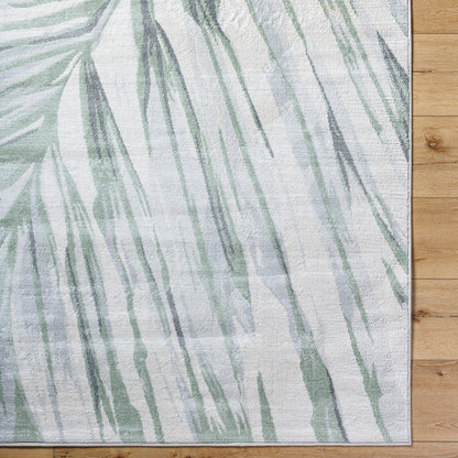 ALAYA Scandi Coastal Medium Green Area Rug Overhead