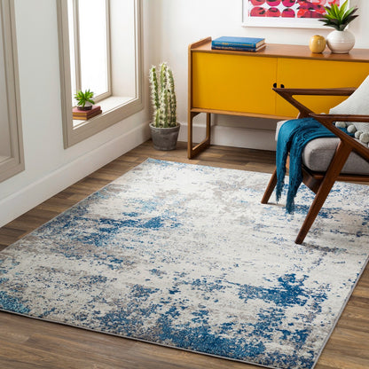 ALEX Abstract Modern Marble Dark Blue Area Rug