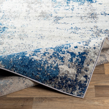 ALEX Abstract Modern Marble Dark Blue Area Rug