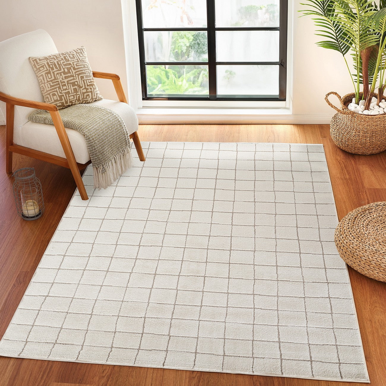 AMINA Our PNW Home x Livabliss Scandi High Pile Ivory Area Rug
