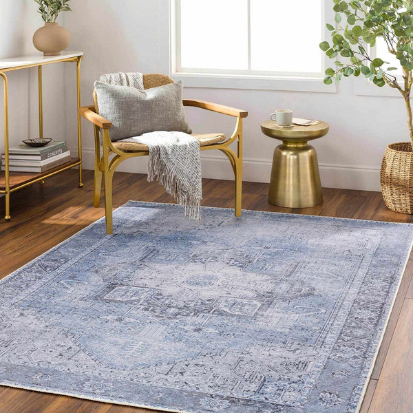 Ice Blue Nisa Washable Rug - Clearance