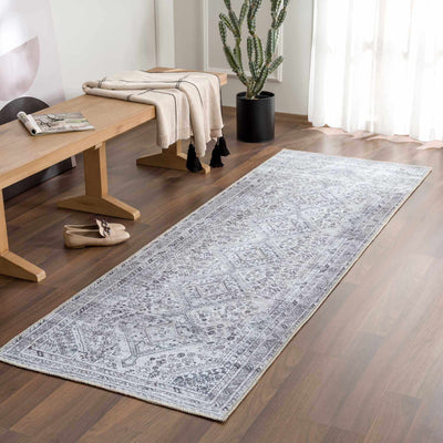 Barny Gray Washable Area Rug