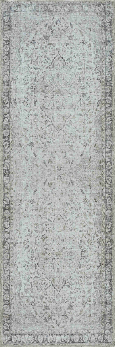 Haile Cream & Green Washable Area Rug