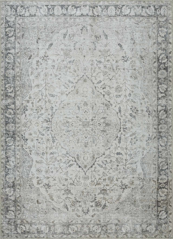 Haile Cream & Green Washable Area Rug