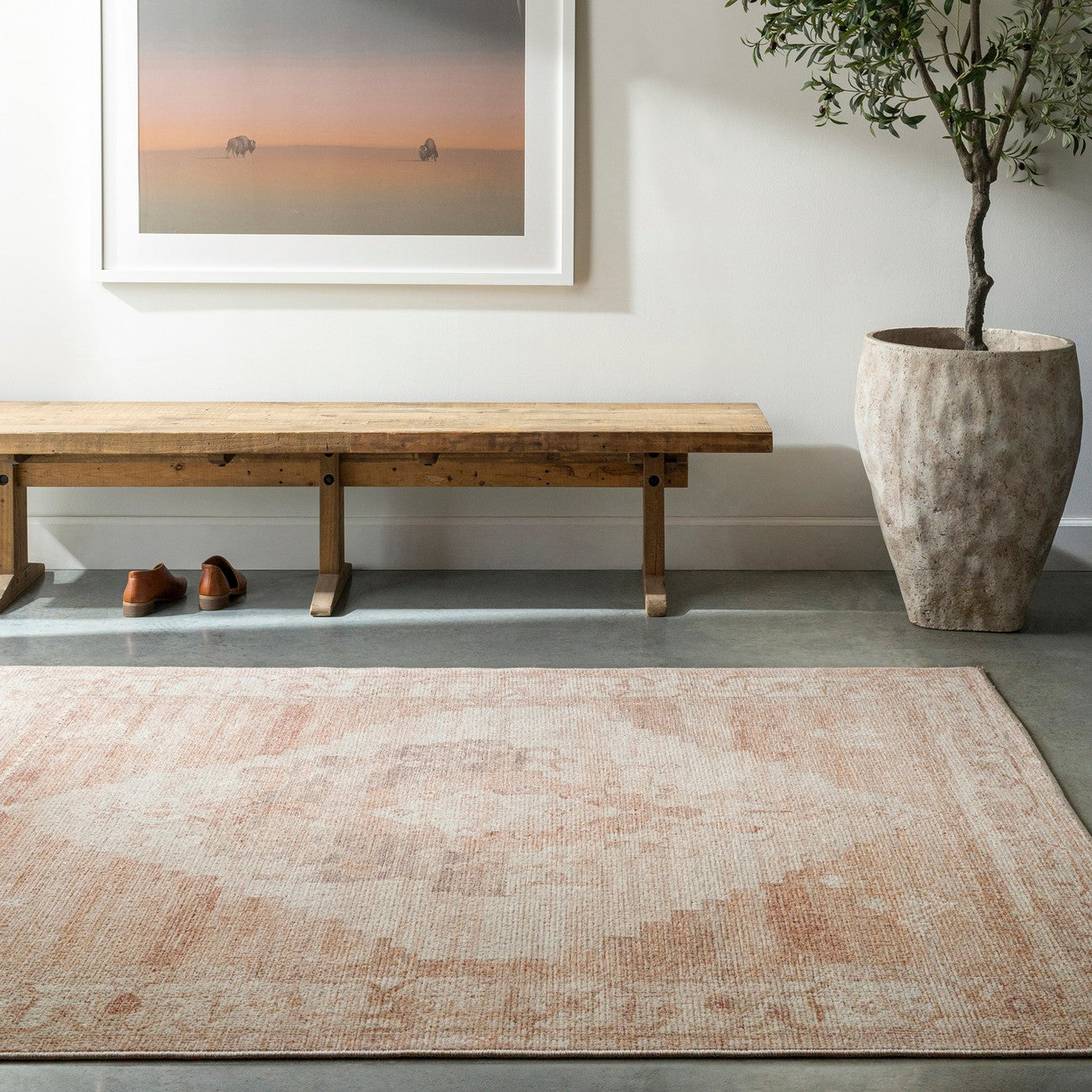 ANIKA Becki Owens x Livabliss Vintage Traditional Oriental Boho Blush/Cream Area Rug